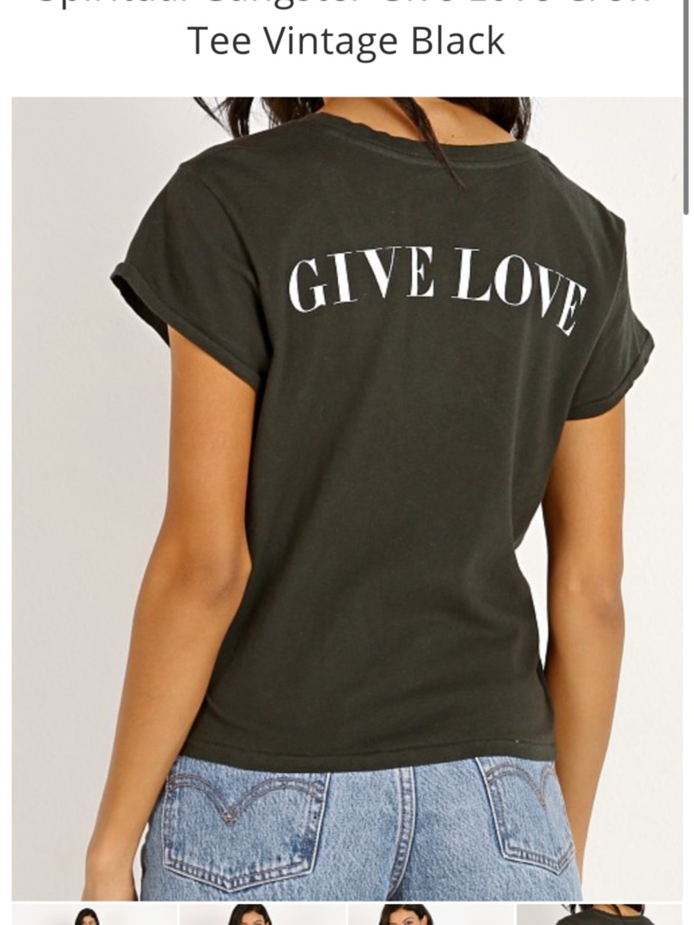 Spiritual Gangster Give Love Crew Tee Vintage Black small